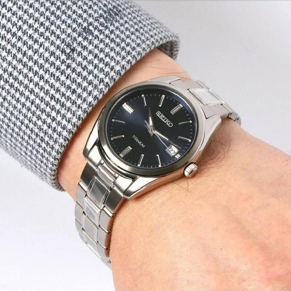 Seiko Classic Titanium Men's Quartz Watch SUR373P1 - KRISHNA WATCH COMPANY