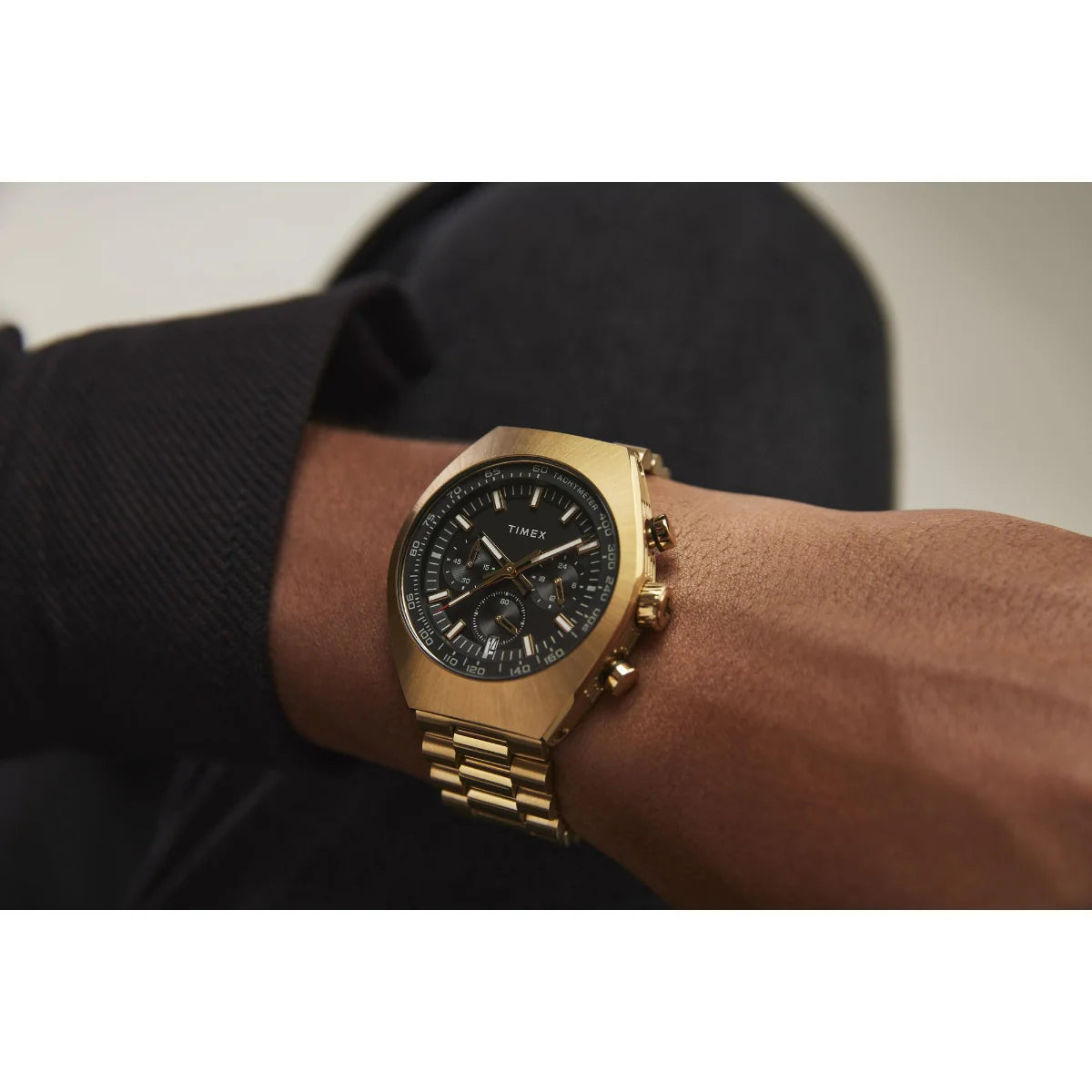 Timex Legacy Tonneau Chronograph 42mm Stainless Steel Bracelet Watch TW2W22100UJ - KRISHNA WATCH COMPANY