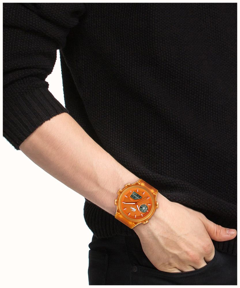 Lacoste LC33 Dual-Display Multifunction Orange Silicone Strap 2011431 - KRISHNA WATCH COMPANY