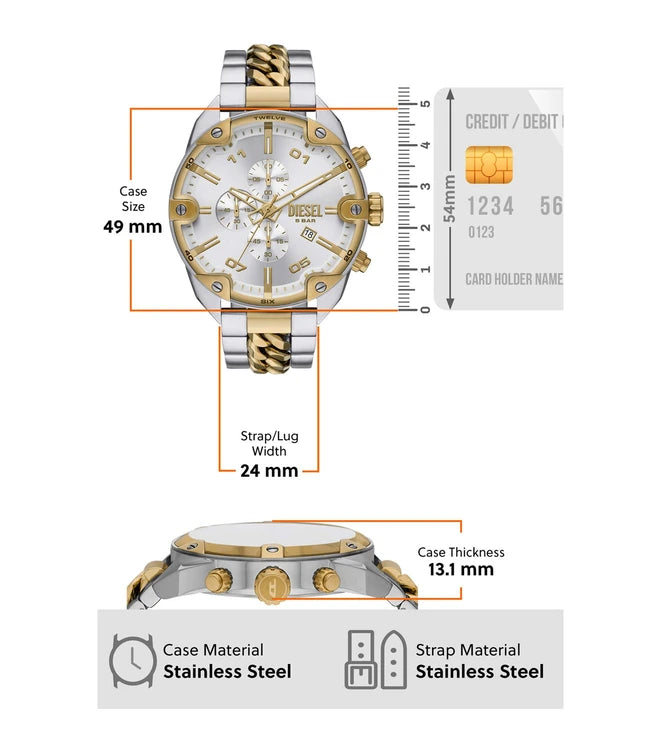 Diesel Spiked Chronograph Watch for Men - DZ4629 - KRISHNA WATCH COMPANY