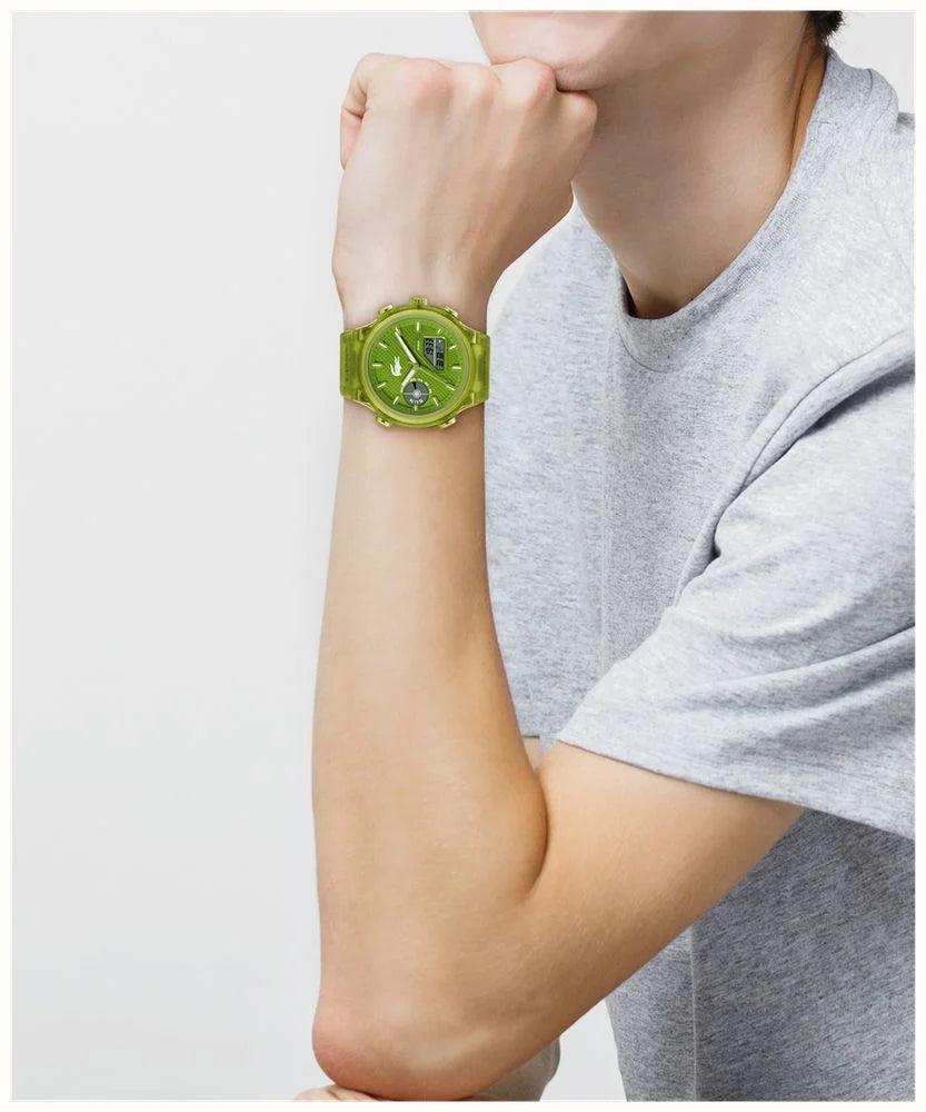 Lacoste LC33 Dual-Display Multifunction Green Silicone Strap 2011432 - KRISHNA WATCH COMPANY