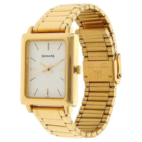 Sonata Quartz Analog Watch for Men - 7078YM01 - KRISHNA WATCH COMPANY