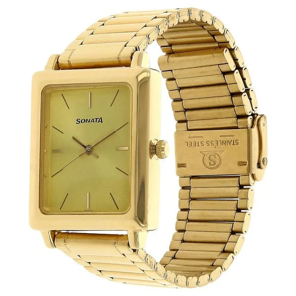 Sonata Quartz Analog Watch for Men - 7078YM02 - KRISHNA WATCH COMPANY