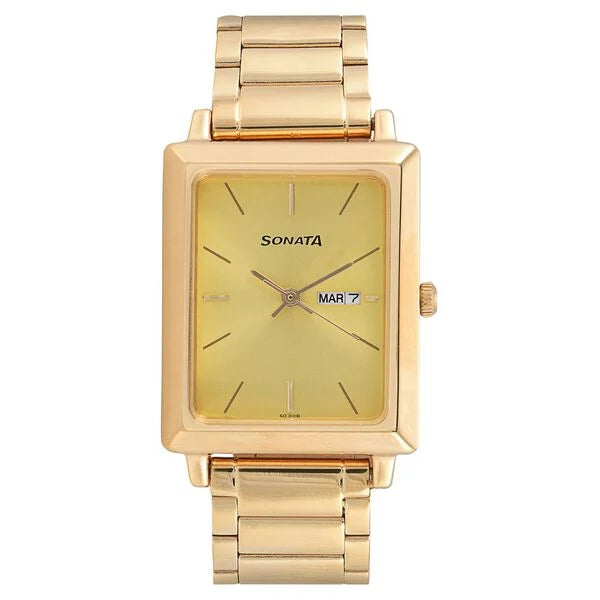 Sonata Quartz Analog with Day and Date Watch for Men 7078ym04 - KRISHNA WATCH COMPANY