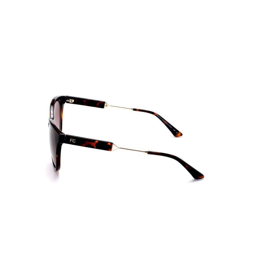 French Connection Brown Lens Round Sunglass Full Rim Brown Frame With Gradient (FC 7596 C2) - KRISHNA WATCH COMPANY