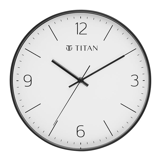 Titan Essence Classic Analog Wall Clock - Black & White Minimal - W0094PA04