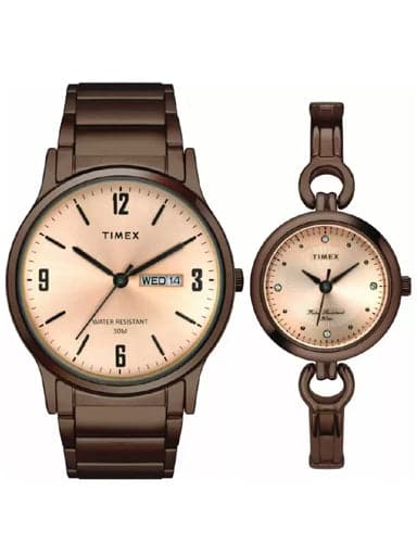 TIMEX ANALOG ROSE GOLD DIAL UNISEX'S WATCH-TW00PR265 - KRISHNA WATCH COMPANY