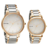 Sonata Quartz Analog with Date White Dial Metal Strap Watch for Couple 713187029KM019P