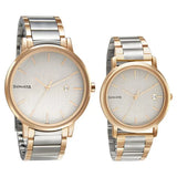 Sonata Quartz Analog with Date White Dial Metal Strap Watch for Couple 713187029KM019P