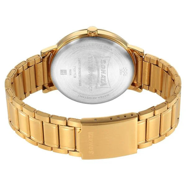 Sonata Utsav Quartz Analog Silver Dial Stainless Steel Strap Watch for Men 7131YM02 - KRISHNA WATCH COMPANY