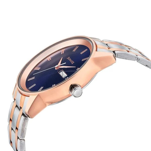 Wedding Edition - Blue Dial Bimetal Strap Watch - 7133KM02 - KRISHNA WATCH COMPANY