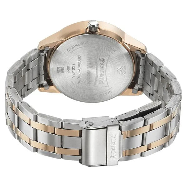 Wedding Edition - Blue Dial Bimetal Strap Watch - 7133KM02 - KRISHNA WATCH COMPANY