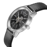 Sonata Unveil Watch With Black Dial & Leather Strap - 7133SL03 - KRISHNA WATCH COMPANY
