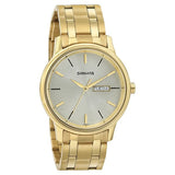 Sonata Quartz Analog with Day and Date Champagne Dial Metal Strap Watch for Men NT7134ym03