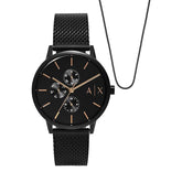 Armani Exchange Analog Watch for Men With Nacklace AX7162SET