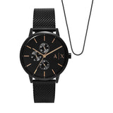 Armani Exchange Analog Watch for Men With Nacklace AX7162SET