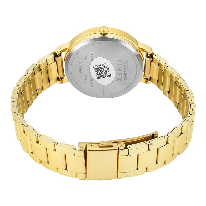 TIMEX Champagne Round Dial Analog Women's Watch - TWEL15829 - KRISHNA WATCH COMPANY