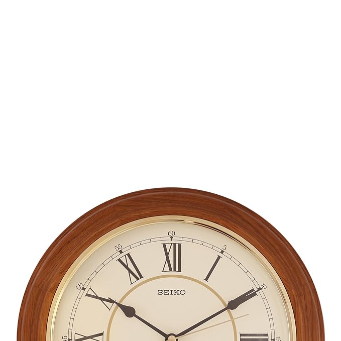 Seiko Wall Clock (30.2 cm x 30.2 cm x 4.5 cm, Brown) - QXA494B - KRISHNA WATCH COMPANY