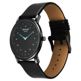 Sonata Sleek Quartz Analog Black Dial Black Leather Strap Watch For Men 7152nl01