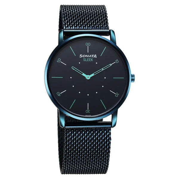 Sonata Sleek Quartz Analog Blue Dial Blue Watch For Men - 7152QM02 - KRISHNA WATCH COMPANY