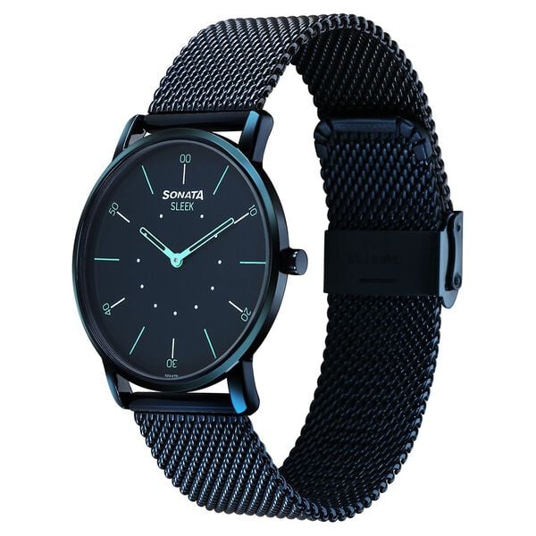 Sonata Sleek Quartz Analog Blue Dial Blue Watch For Men - 7152QM02 - KRISHNA WATCH COMPANY