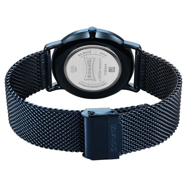 Sonata Sleek Quartz Analog Blue Dial Blue Watch For Men - 7152QM02 - KRISHNA WATCH COMPANY