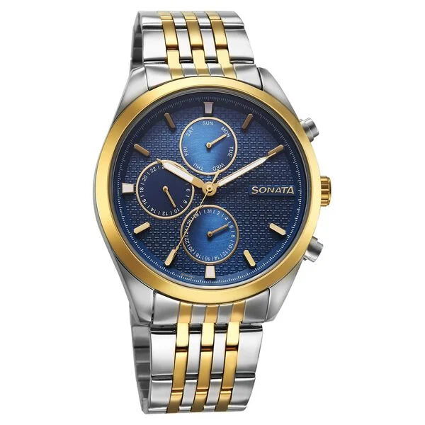 Sonata Magna Quartz Multifunction Watch For Men - 7155BM01 - KRISHNA WATCH COMPANY