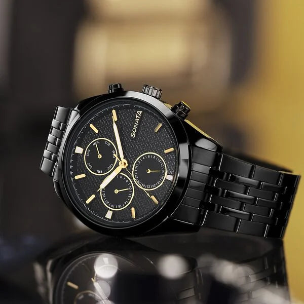 Sonata Magna Quartz Multifunction Watch For Men 7155nm01 - KRISHNA WATCH COMPANY
