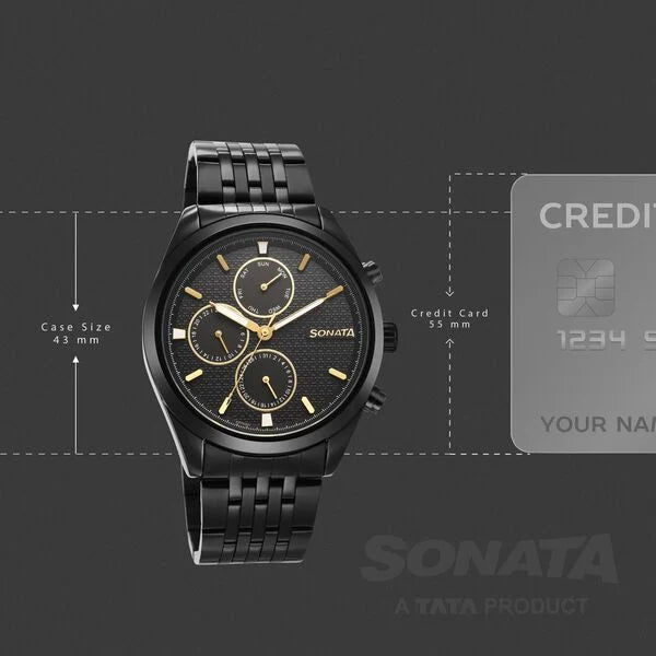 Sonata Magna Quartz Multifunction Watch For Men 7155nm01 - KRISHNA WATCH COMPANY
