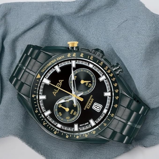 Alba Black Dial Chronograph Watch A4B013X1 - KRISHNA WATCH COMPANY