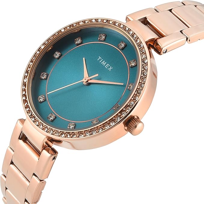 Timex Teal Dial Women's Watch -TWEL18727 - KRISHNA WATCH COMPANY