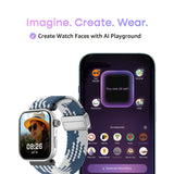 Noise Pro 6 Smart Watch:Intelligent AI, Endless AI Watch Faces, AI Companion, 1.85” AMOLED, EN2 Processor, Nebula UI 2.0, Emergency SOS, Compatible with iOS & Android(Ice Blue)