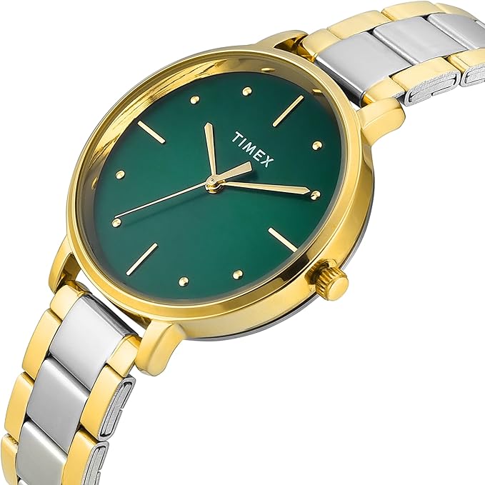 Timex Green Round Dial Analog Women Watch - TWEL15830 - KRISHNA WATCH COMPANY