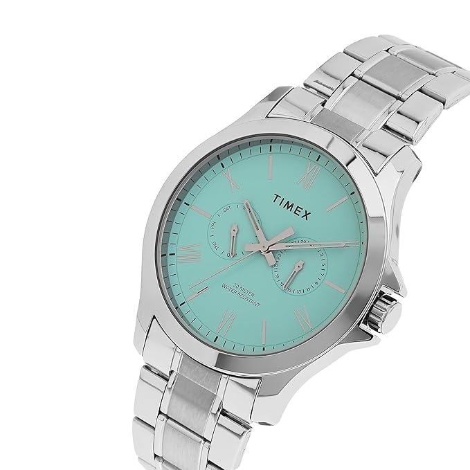 Timex Roman with Appliques Tiffany Blue dial Men's Watch TW000X141 - KRISHNA WATCH COMPANY
