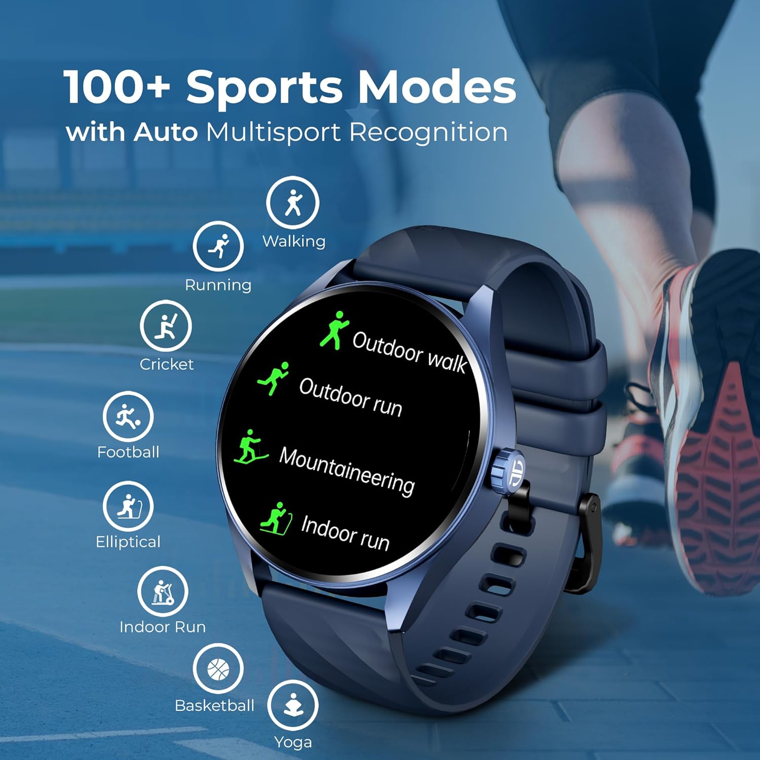 Titan Crest with 3.63 cm AMOLED Display with AOD, Functional Crown, BT Calling, Premium Smartwatch with Teal Strap 90197ap03 - KRISHNA WATCH COMPANY