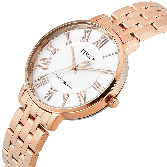 Timex White Dial with Roman Numbers Women's Watch - TWEL19108