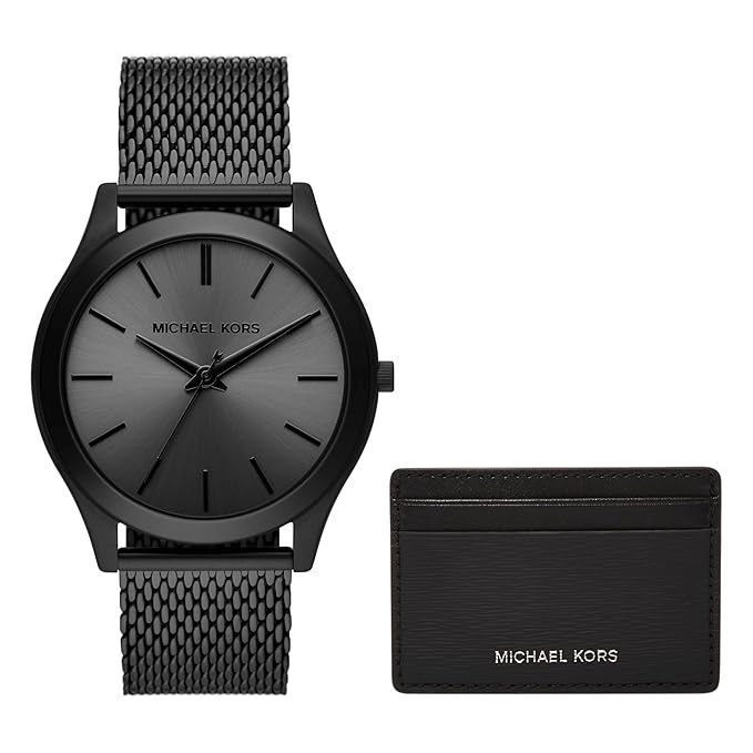 Michael Kors Runway Analog Watch for Men With Card Holder ? MK1085SET - KRISHNA WATCH COMPANY