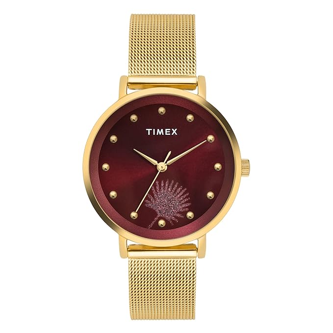 Timex Maroon Dial Women's Watch - TWEL12923 - KRISHNA WATCH COMPANY