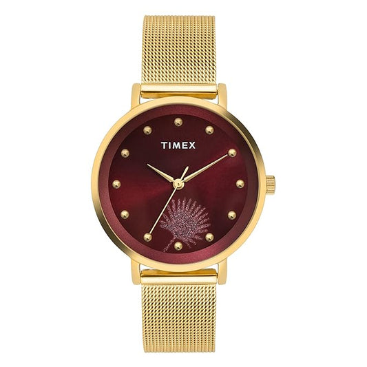 Timex Maroon Dial Women's Watch - TWEL12923