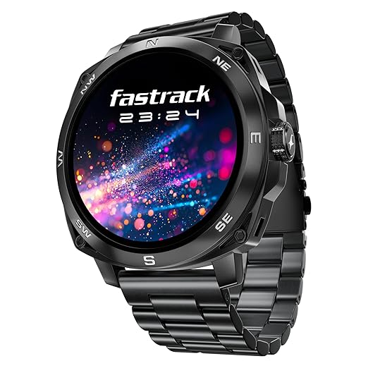 Fastrack Radiant FX3 with 3.63 CM AMOLED Display with Functional Crown,SingleSync BT Calling,AI Voice Assistant 38124nm01 - KRISHNA WATCH COMPANY