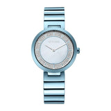 Titan Quartz Analog Blue Dial Stainless Steel Strap Watch for Women 95162QM02