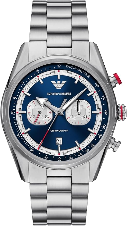 Emporio Armani Racer Blue Dial Men 42mm AR11676 - KRISHNA WATCH COMPANY