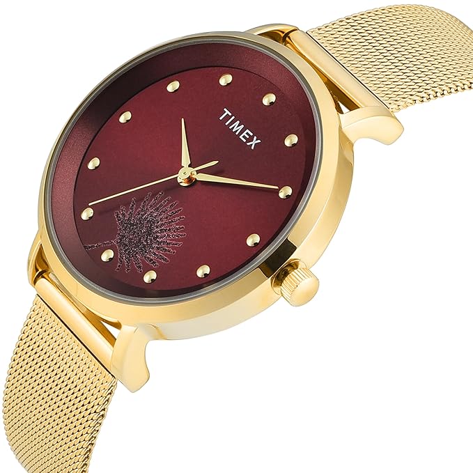 Timex Maroon Dial Women's Watch - TWEL12923 - KRISHNA WATCH COMPANY