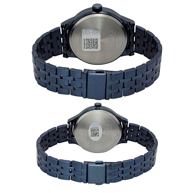 TIMEX Blue Round Dial Analog Pair's Watch - TW00PR319 - KRISHNA WATCH COMPANY