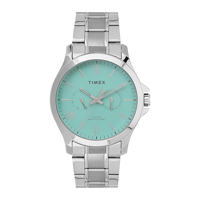 Timex Roman with Appliques Tiffany Blue dial Men's Watch TW000X141 - KRISHNA WATCH COMPANY
