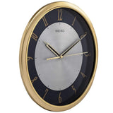 SEIKO Plastic Golden Round Wall Clock (31 x 31 x 4.3 cm, Large) QXA753GN