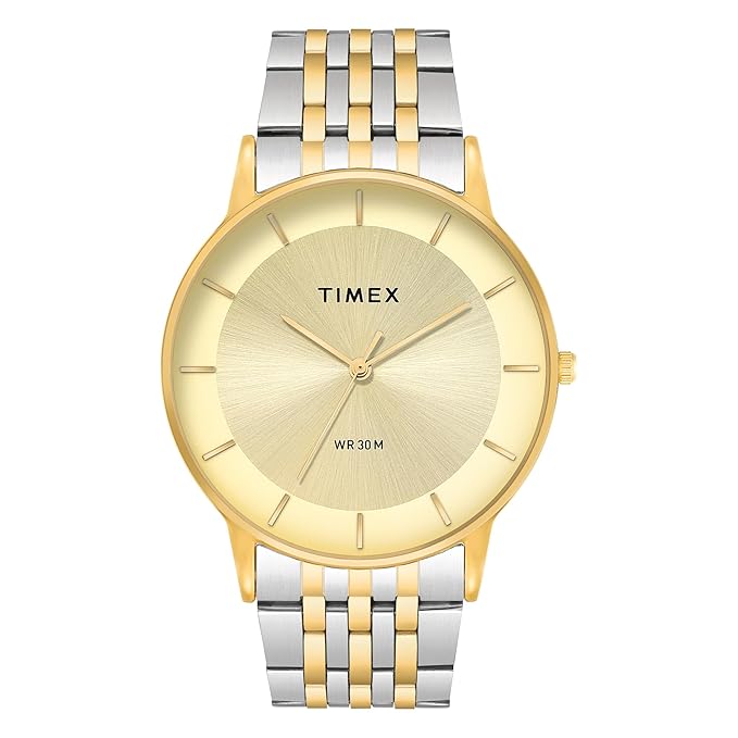 TIMEX Champagne Round Dial Analog Mens Watch - TWTG12002 - KRISHNA WATCH COMPANY