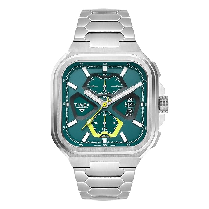 Timex Vector Square 46.2mm Green Dial Analog Men Watch - TWEG30902 - KRISHNA WATCH COMPANY