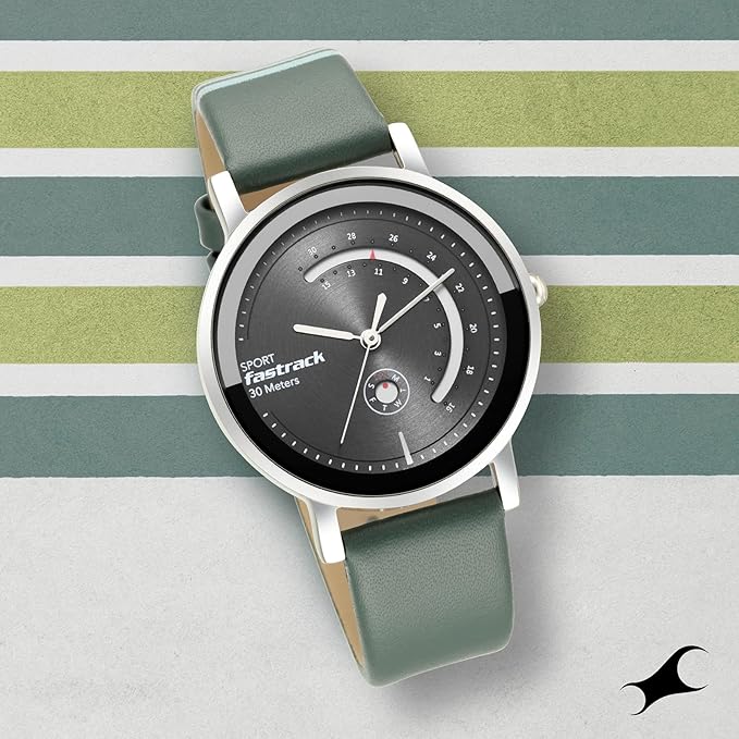 Fastrack Wear Your Look Quartz Grey Dial Leather Strap Watch for Girls ns6172sl04 / 6172sl04 - KRISHNA WATCH COMPANY
