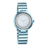 Titan Quartz Analog Blue Dial Stainless Steel Strap Watch for Women 95162QM02